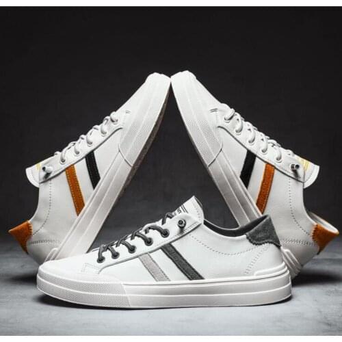 Men Genuine Leather Shoes Fashion Sneakers Fashion Mens Breathable Skateboard Shoes High Quality Trainers Shoes Casual