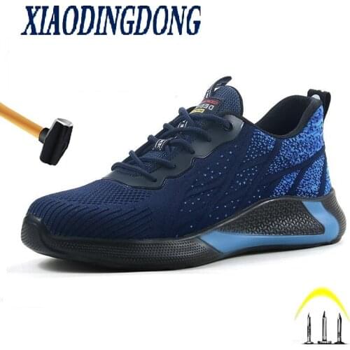 Indestructible Man Safety Shoes Light Non-Slip Work Sneakers Breathable Shoes Men Steel Toe Puncture Proof Air Mesh Safety Boots