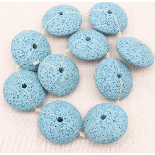 26mm Sky-Blue Volcanic Lave Stone Round Loose beads 15",Min.Order $10,we provide mixed wholesale for all items