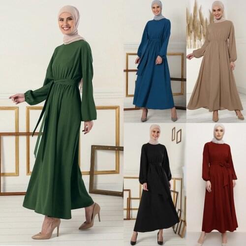 Dubai Muslim Dress lapel Kaftan abaya Robe women pleated Hijab Dresses Outwear Tunic Middle East Arab Jubah Islamic Clothing