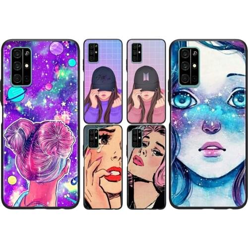 Urban Girl Sad Kiss For Huawei Honor 50 SE V30 View 20 V20 30i 30S 30 20S 20E 20i 20 Lite Pro Plus Soft Phone Case