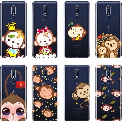 Kawaii Monkey Japan Funny Soft Back Cover For Nokia 7.1 6.1 5.1 3.1 2.1 Phone Case Silicone For Nokia 7.1 6.1 5.1 3.1 2.1 Plus