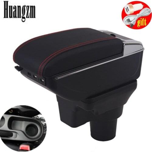 Armrest Box for Hyundai Solaris 2 Accent Car Center Console Storage Box Double Layer Raised with USB Charging Ports