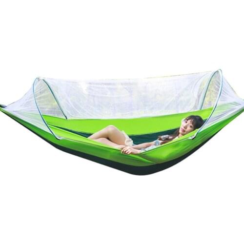 2 Person Portable Outdoor Mosquito Net 260x150cm Parachute Hammock Camping Hanging Sleeping Bed Swing Double Chair Hanging Bed