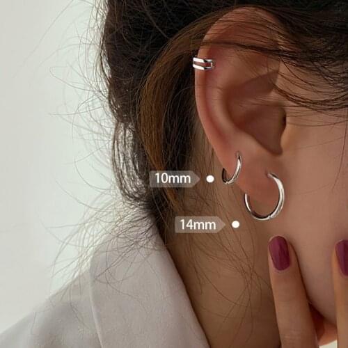 2PCS Hoop Earrings for Women Men Stainless Steel Hoops Earring Round Punk Male Piercing Jewelry Accessories Thick 2.0mm/2.5mm