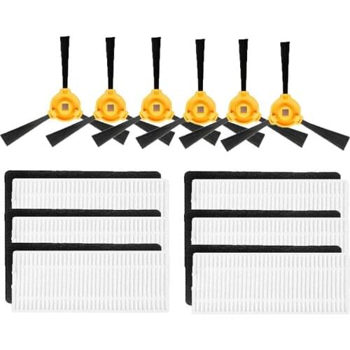 18pcs Hepa filter & foam filter & side brush For Ecovacs Deebot N79S N79 Eufy RoboVac 11 Vacuum Cleaner filter replacements
