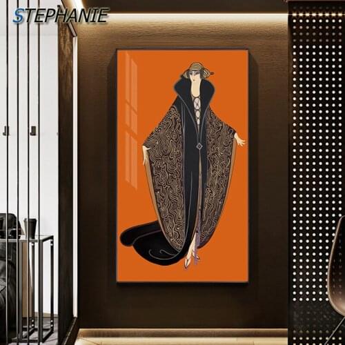 Contemporary Abstract Canvas Painting Unique Egypt Religion Wall Art Pictures Woman Poster Print for Living Room Bedroom Decor