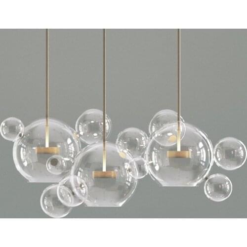 Modern Clear glass ball living room chandeliers art deco bubble lamp shades chandeliers indoor lighting restaurant LED lamps