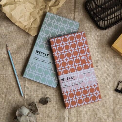 Tradtional Chinese Floral Red Weekly Planner Set DIY Undated Calendar+Monthly Plan+Weekly Plan+Check List+Free Pages