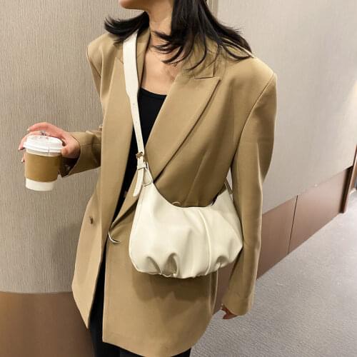 Womens Shoulder Bag Solid Color Soft Pleated Luxury Leather Crossbody Handbags Wholesale 2022 New Fashion Vintage Female Bags