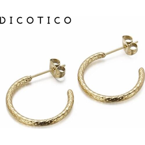 Simple Hoop Earrings For Women 2021 Trend Earrings Tri-Color Stainless Steel Female Earrings Fashion Jewelry Feminine Girls 2021