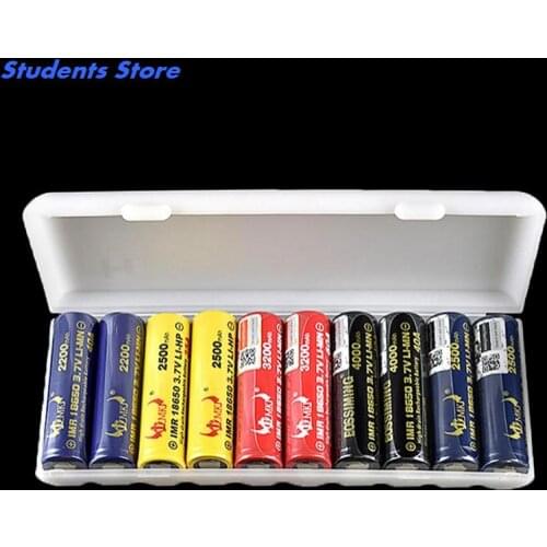 1PC White 10X18650 Battery Holder Case Organizer Container 18650 Storage Box Holder Hard Case Cover Battery Holder