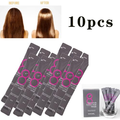 10pcs 8 Second Salon Hair Mask Hair Care Premium Treatment Keratin Repairing Supple Hydration Cream Dry Damaged Hair Repair Mask