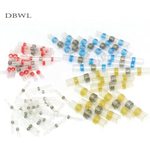 100pcs Heat Shrink Butt Wire Crimp Connector Waterproof Splice Connector Solder Sleeve 26-10 AWG