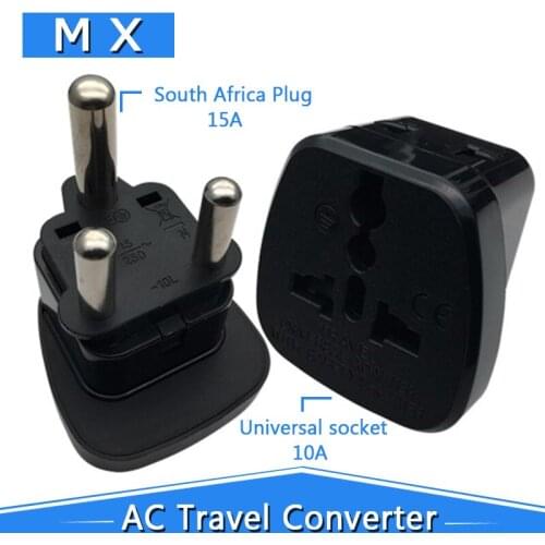 10A 250V 3pin CE certified connector is from EU to South Africa universal male travel power adapter