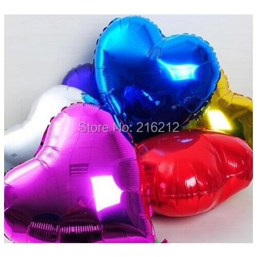 150 pcs Fashion Hot Heart model 18 inch Inflatable Aluminum Foil Balloons for Wedding Birthday Party decoration mixed