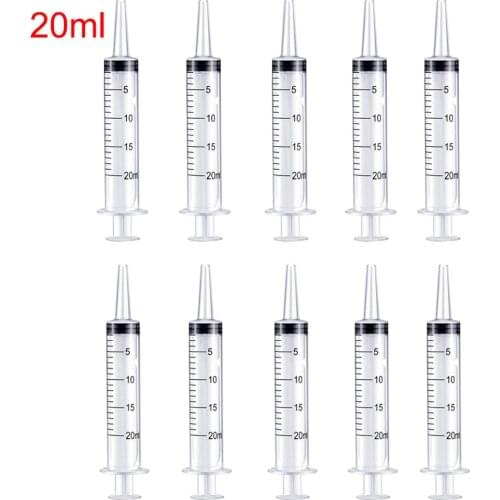 20ML 10Packs Large Syringe With Measurement No Needle Plastic Syringe Dispensing for Empty Lip gloss Tube Professinal Tools