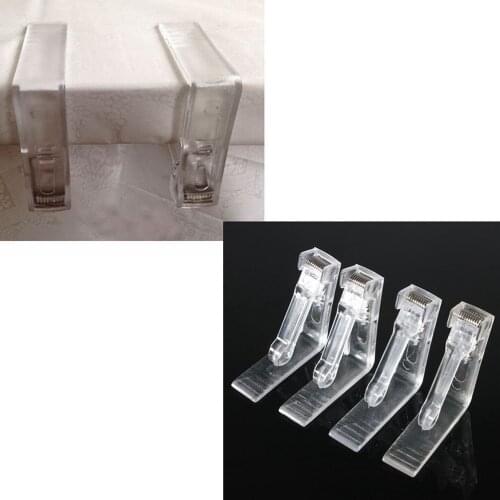 4PCS/lot Best Promotion Plastic Clear Tablecloth Table Cover Clips Holder Clamps Party Wedding
