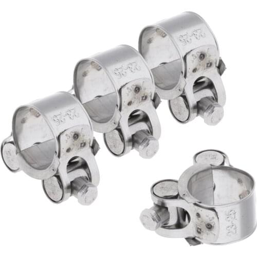 4 Pieces Heavy Duty Exhaust Pipe Clip Stainless Steel for 23-25mm Muffler Silencer