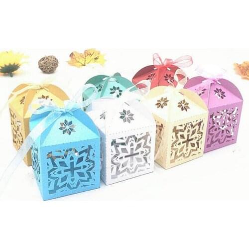 50pcs Laser Cut Cross Candy Box Favor Gift Boxes with Ribbon Baby Shower Wedding Favors and Gifts Baptism Wedding Party Supplies