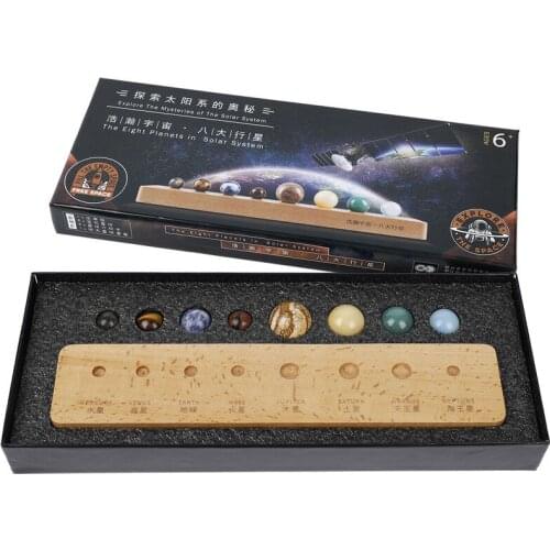 8pcs Natural Stones Eight Planets Natural Crystal Quartz Energy Chakra Stone Tiger Eyes Obsidain Specimen Home Decor