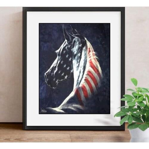 National Flag 5D DIY Diamond Painting Horse Diamond Embroidery Animal Cross Stitch Mosaic Rhinestones Decor Home