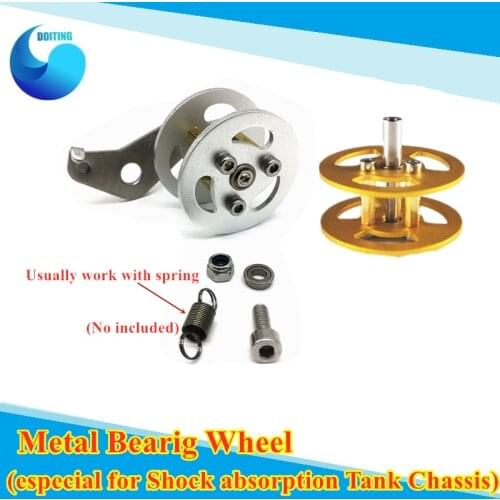DOIT New Shock Absorption Robot Tank Tracks Wheel Bearing Wheel Transmission Wheel with Suspension Parts Robot Tank Accessory
