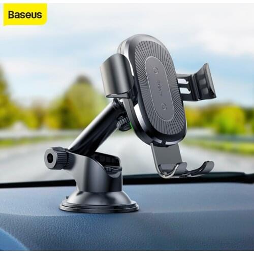 Baseus gravity Car Holder wireless charger for iPhone X Samsung S10 S9 S8 mobile phone QI wireless charger fast wireless charger