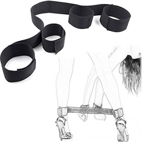 BDSM Bondage Restraints SM Games Black Nylon Ankle Cuffs & Handcuffs Erotic Toys Sexual Assistance Adult Sex Toys For Couples