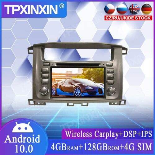 Carplay Android 10 128GB For TOYOTA Land Cruiser LC100 2003-2007 Car DVD Player Multimedia Player GPS NavigationRadio Head Unit