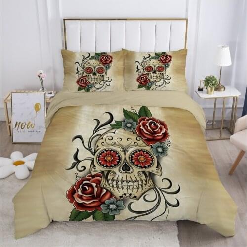 Skull Deadpool Duvet cover set 240x220 200x200 Bedding set Twin Queen King Double Bed linens Quilt cover Bedclothes yellow