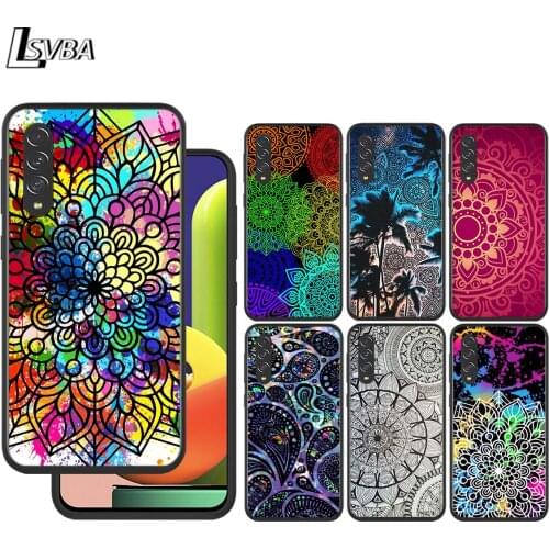 Mandala Flower for Samsung Galaxy A90 A80 A70 A60 A50 A40 M30 A20E A2Core A10S A10E Silicon Soft Black Phone Case