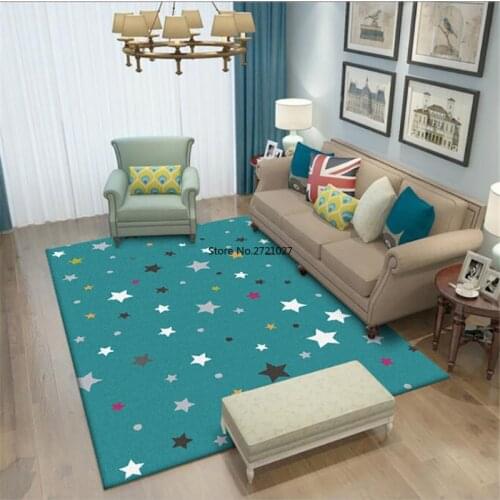 Childrens Carpet Star Lake Blue Childrens Play Carpet Girl Boy Crawling Mat Kids Room Decoration Carpet Floor Mat