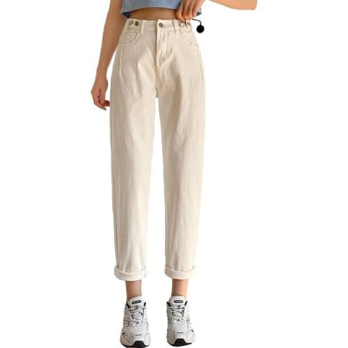 Denim Joggers Women Korean Fashion High Waist Straight Skinny Casual Denim Trousers Trend Vintage Female Women