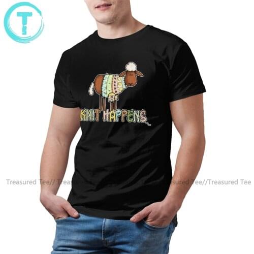 Sheep T Shirt Knit Happens Shirt T-Shirt Print 100 Percent Cotton Tee Shirt Short Sleeve Man 5x Cute Tshirt