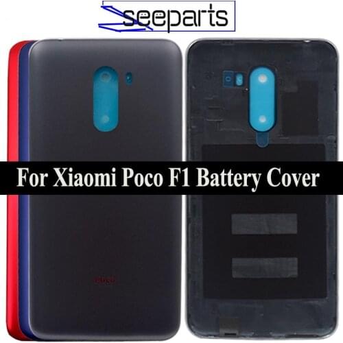 For Xiaomi PocoPhone F1 Battery Cover Back Housing Rear Door Case+Camera Frame for Xiaomi Pocophone F1 Battery Cover Replacement