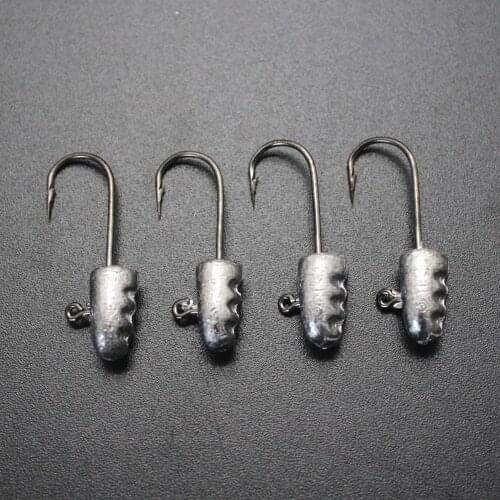 Bammax 5pcs/lot Lead Jig Head Barbed Hook 3cm 3.3g Soft Lure Jigging Hook Fishing Hooks Fishing Tackle Accessories pesca