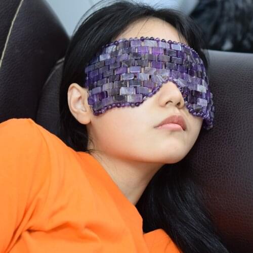 Rose Quartz Eye Mask Real Natural Amethyst Blindfold Therapy Jade Stone Germanium Sleep Shade Cool Relax Health Care Beauty Tool