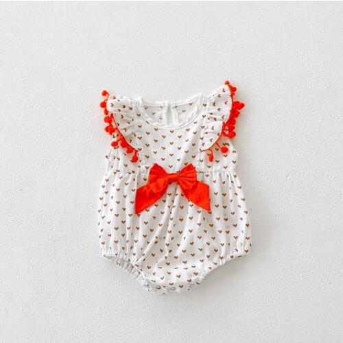 Menoea Newborn Toddler Babyl Rompers New Summer Fashion Sleeveless Casua Girls O-neck Bowtie Cute One-Pieces Infant Costumes