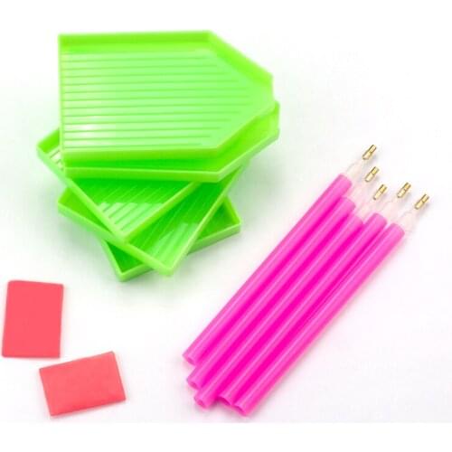 QIAO Diamond painting tool Accessories Tools Kits Sale Stainless Steel Tweezers,Pen,Glue,Plastic Tray Use For DIY