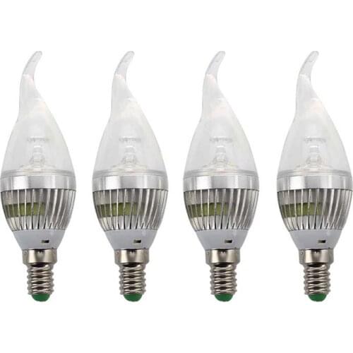 New 4 X E14 Bulb Lamp Spotlight 3 White LEDs 10000K 85-265V