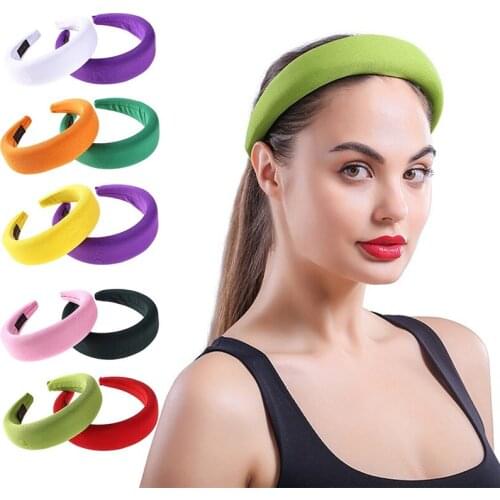 Imixlot Simple Fashion Solid Color Hair Hoop Women Girls Sponge Non-slip Padded Hair Band Sweet Cute Headband Accessories