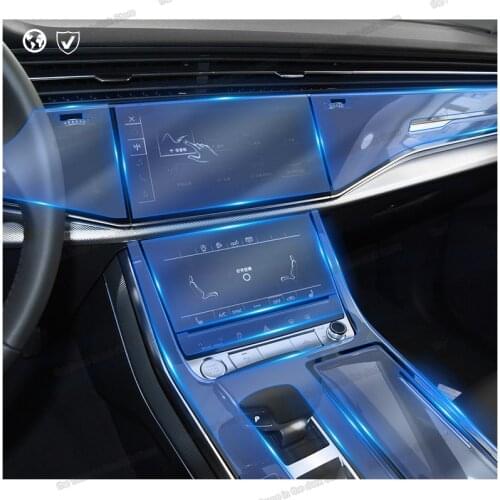 Transparent film anti-scratch tpu film for Audi Q7 2020 Q8 interior dashboard gps screen sticker protective media