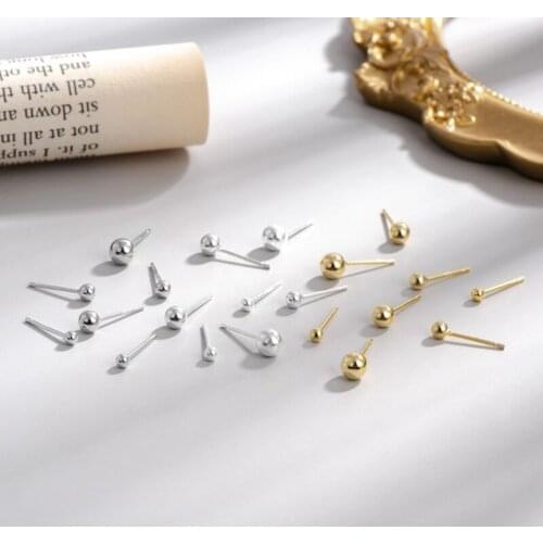 925 Sterling Silver Stud Earrings Cute Small Ball Earrings For Women Korean Style Trendy Earrings Pendientes Aretes