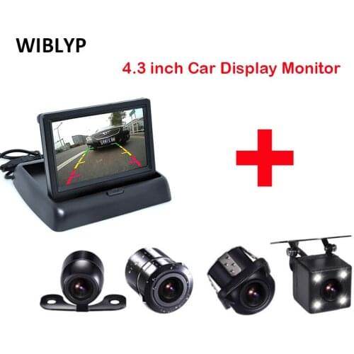 4.3 inch LCD Car Monitor Parking System HD Car Rear View Mirror Monitor with 170 degree Waterproof Reversing Parking Camera