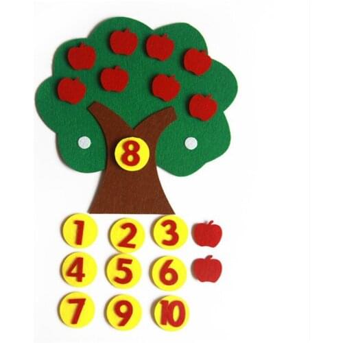 Felt Cloth DIY Children Educational Toy Durable Digital Cognitive Child Montessori Education Supplies Apple Tree Toys Kids Gifts