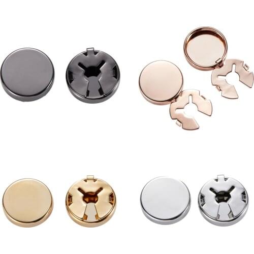 10pairs/lot Bright Plain Shirt Cuff Button Cover Openable Decoration Cufflinks Copper Plating Wholesale