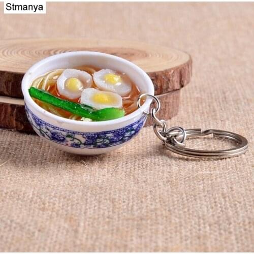 Mini Simulation Food Key chain Cute Car Bag keychain Mini Bowl Food 14 Design for Women Bag charm Key Ring Mujer Jewelry 1-17169