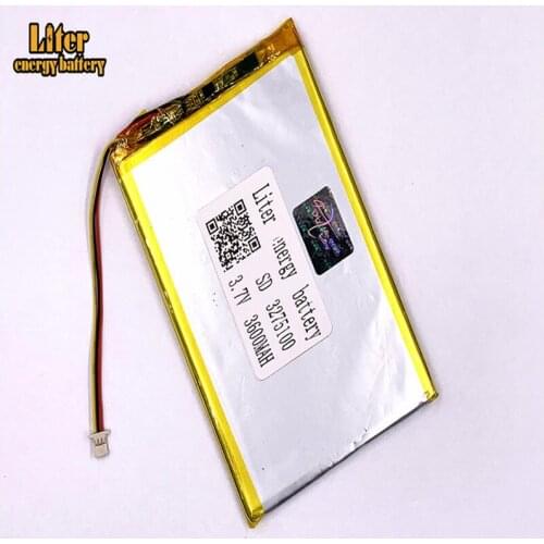 1.0mm 3wire connector 3275100 3600mah 3.7V Rechargeable lipo battery li ion polymer lithium battery tablet pc 7 inch MP4 MP5