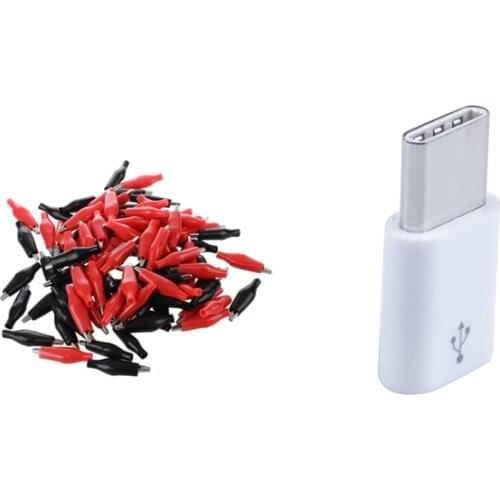 100 Pcs Croc Clip for Test Leads & 1 Pcs Universal Data Adapter